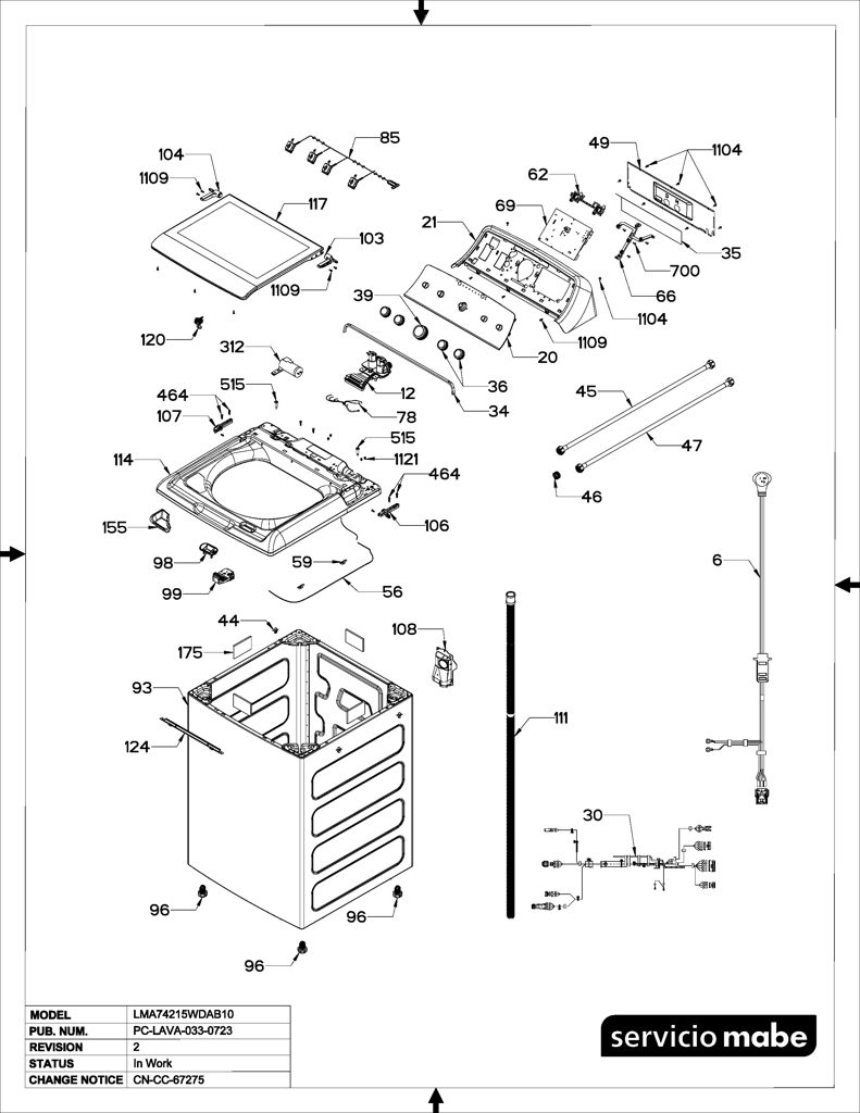 Kit de Tarjeta de Control y Agitador para Lavadora Mabe - Original 233D3152G054 CKD28669 CKD2866