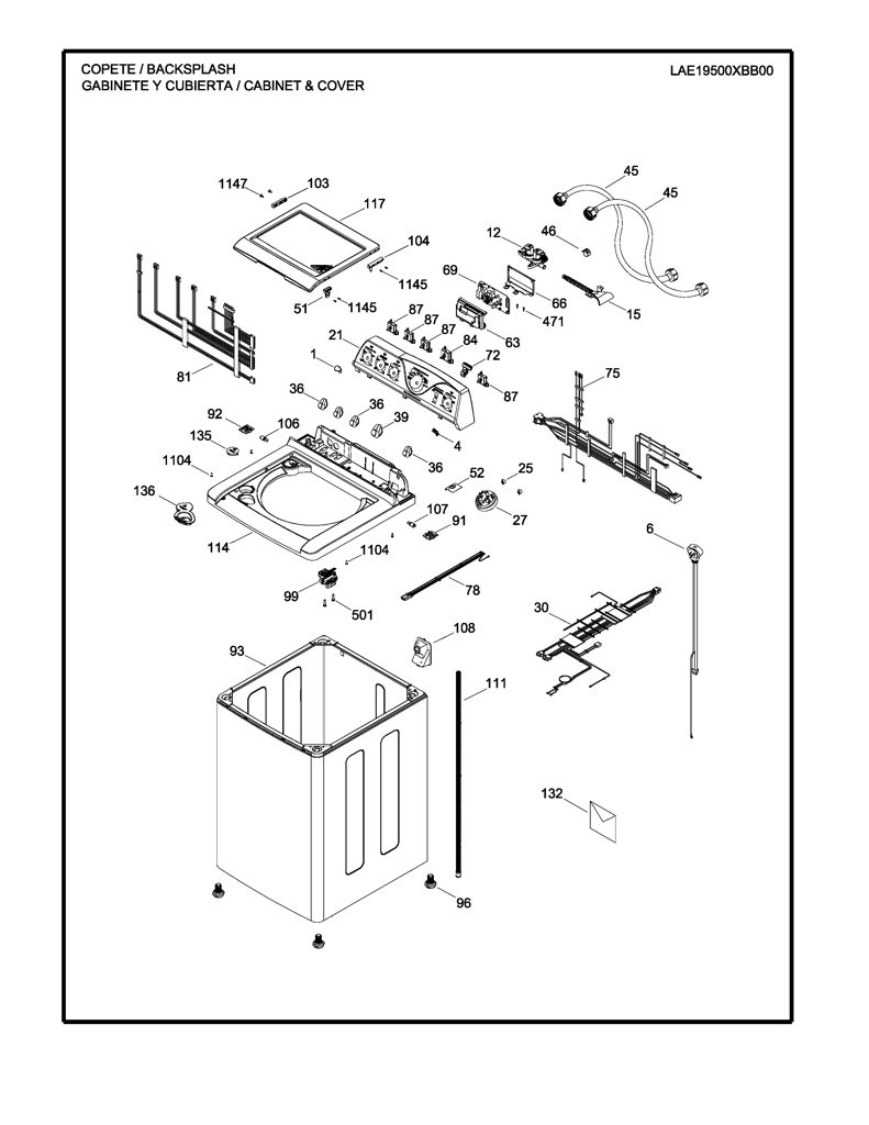 Placa de control Mabe Lavadora Mabe - Reemplazo original PT01G02R01 CKD28670 CKD2867