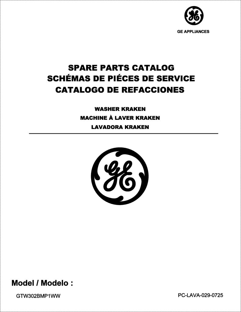 Ensamblaje Iml y copete lavadora GE 233D2595G011 CKD28873 CKD2887