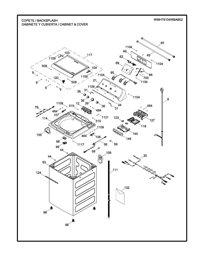 Etiqueta y Embellecedor Superior para Lavadora Mabe 233D2589G006 CKD28898 CKD2889