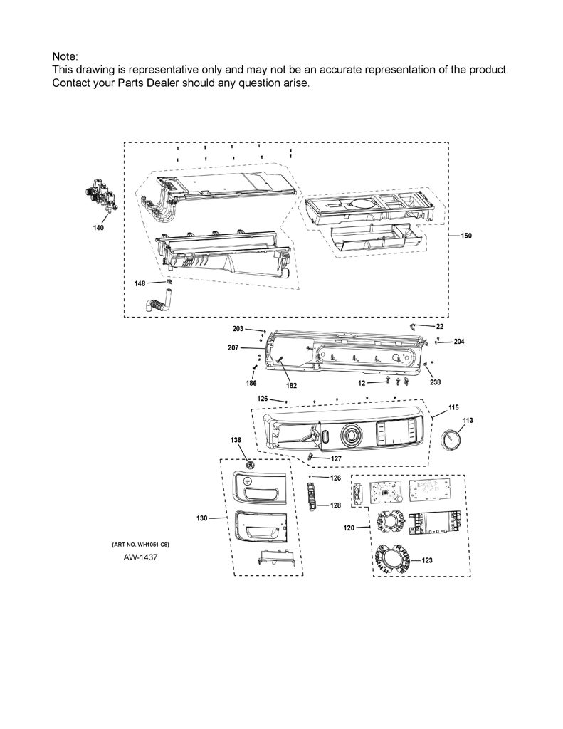 Placa de interfaz de lavadora GE 308D1701G308 CKD28995 CKD2899