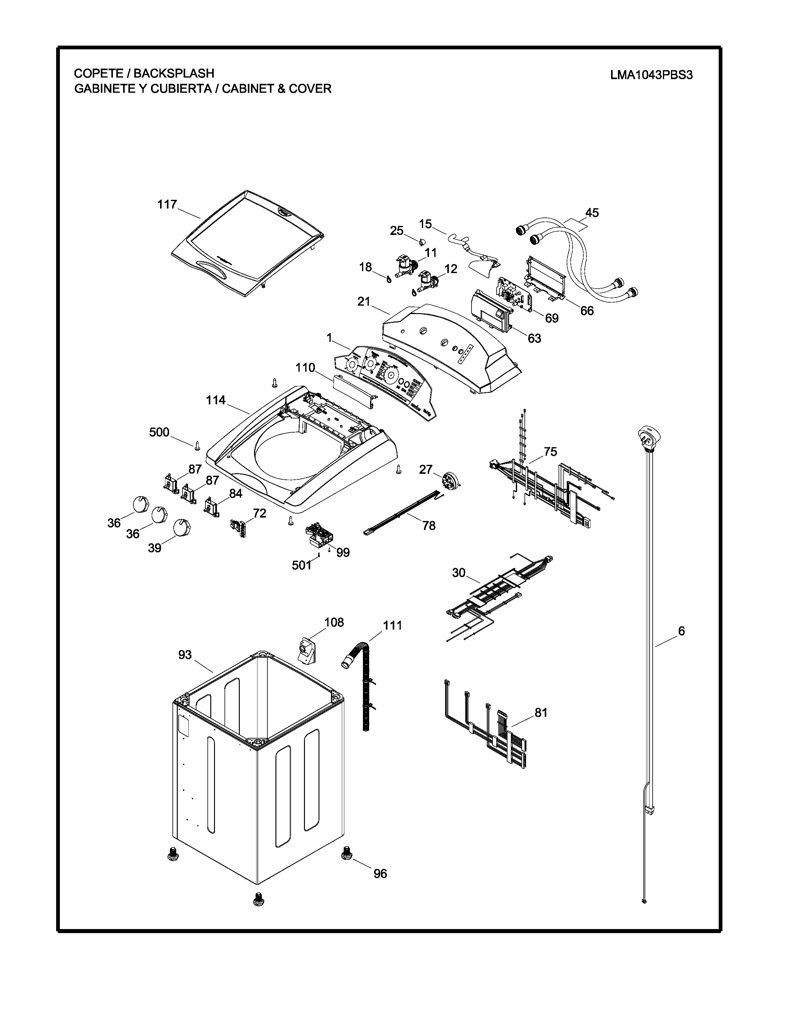 Overlay Lavadora Mabe WW01F00643 - Pieza Genuina CKD29080 CKD2908