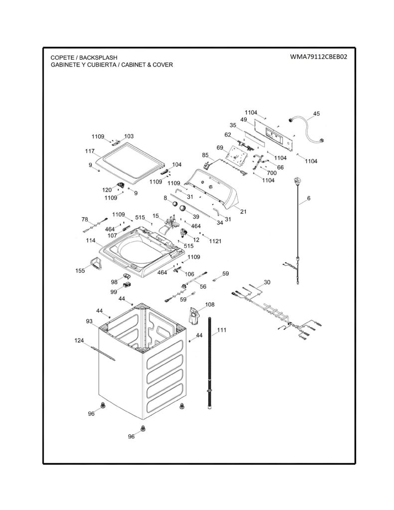 Placa y Kit de Interruptor Mabe Lavadora 233D3042G012 CKD29117 CKD2911