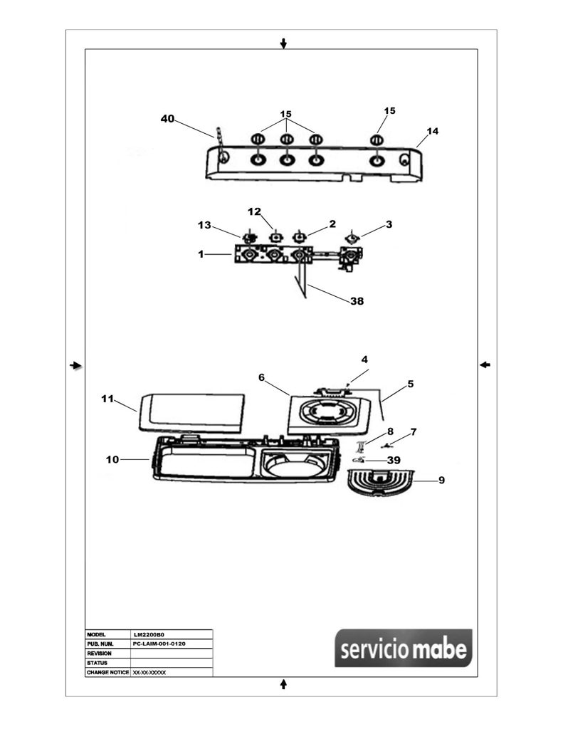 Panel de control para lavadora Mabe - Reemplazo genuino 12138000A23386 CKD29135 CKD2913