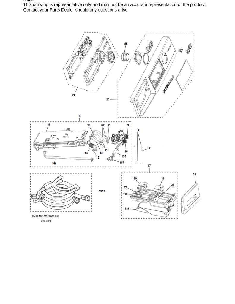 Drenaje fijo para lavadora GE 0020204516A CKD29253 CKD2925
