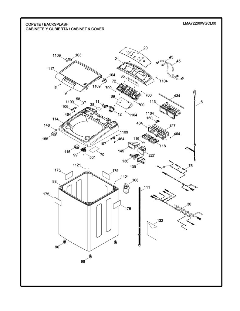 Placa electrónica Mabe WW01A00752 - Parte original 233D2878G001 CKD29292 CKD2929