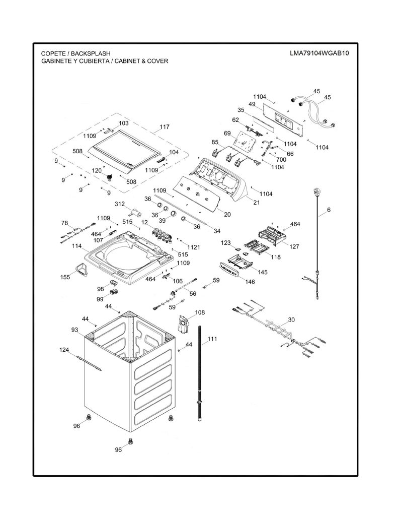 Aspersor para lavadora Mabe 233D2038P003 CKD29336 CKD2933