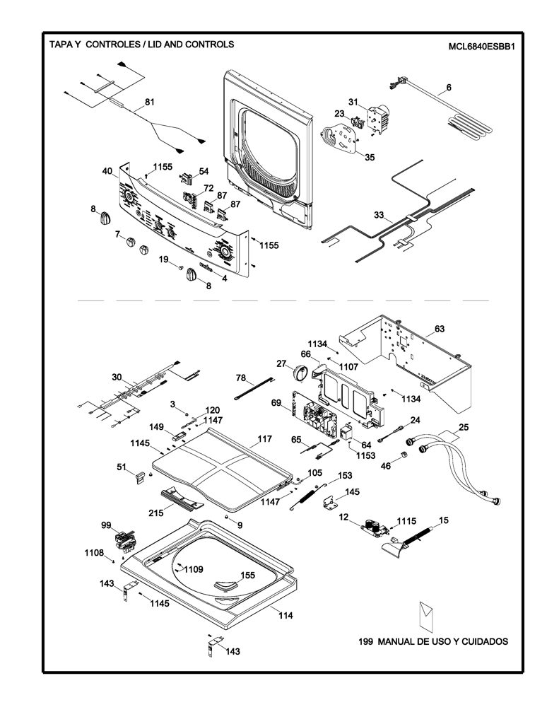 Manual de usuario para lavadora Mabe 234D1334P001 CKD29338 CKD2933