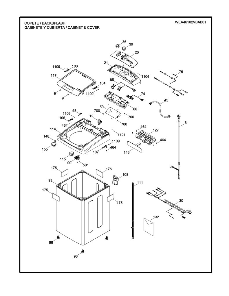 Perilla de control para lavadora Mabe 253C1290P001 CKD29350 CKD2935