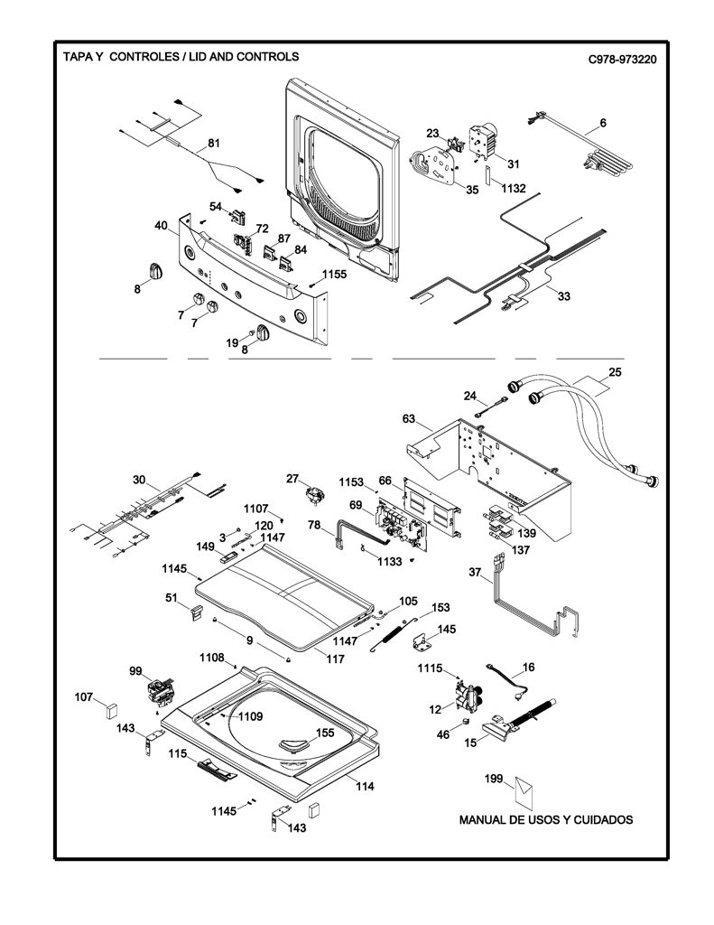 Arnés selector para lavadora Mabe 189D5053G003 CKD29394 CKD2939