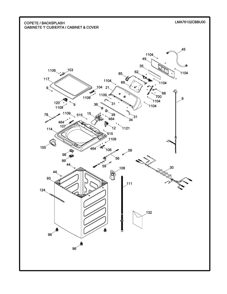 Placa de control y software para lavadora Mabe EMX1741P001R002 CKD29449 CKD2944