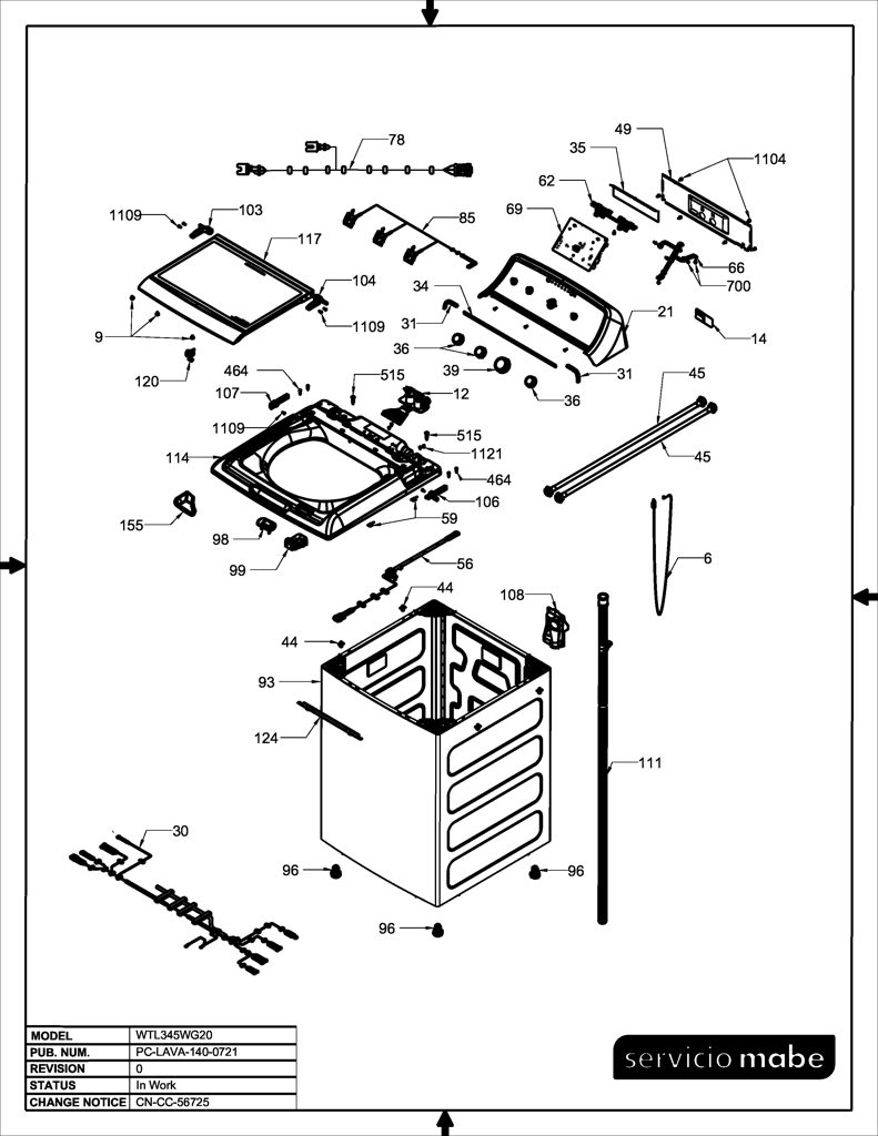 Kit de tarjeta y interruptores Esma Elux para lavadora Mabe 233D3130G001 CKD29620 CKD2962