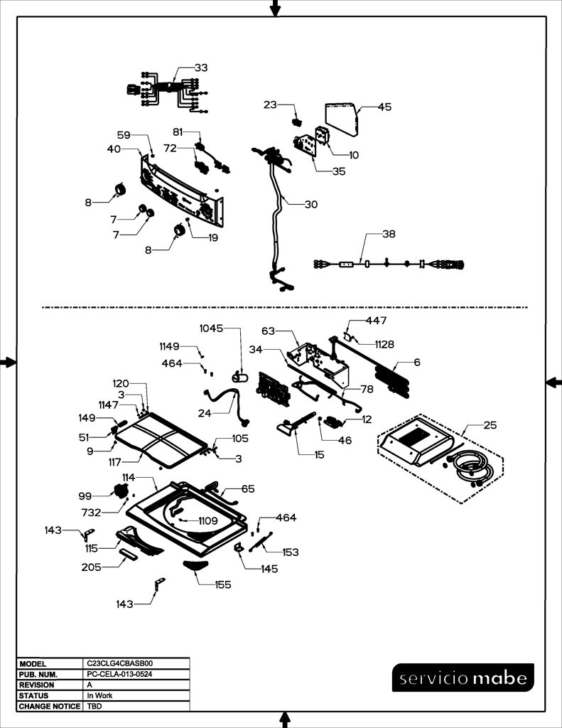 Conjunto de panel de control Lavadora Mabe 234D3180G006 CKD29621 CKD2962