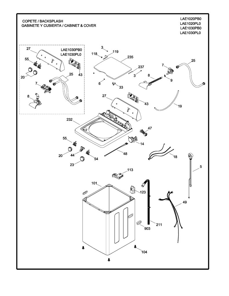 Eco Cover for Mabe Washer - 189D2963P001 CKD30021 CKD3002