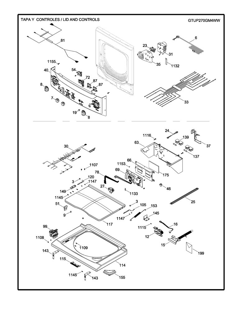 Panel de control y ensamblaje gráfico para lavadora Mabe - 234D1181G017 CKD30023 CKD3002