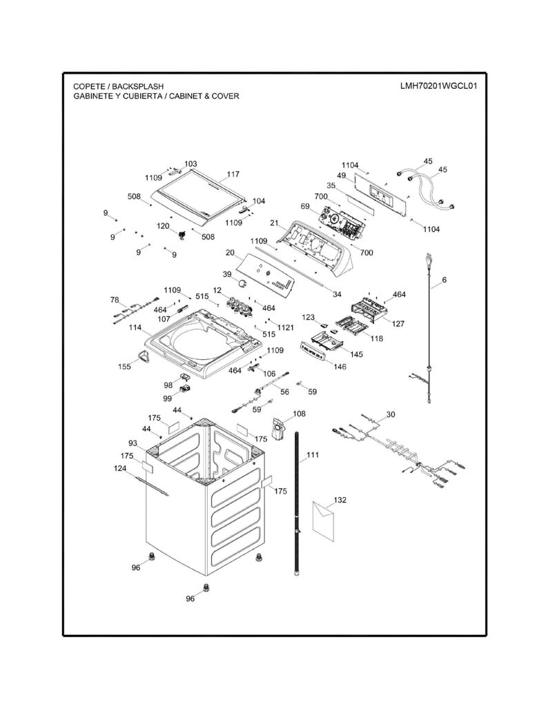 Placa de control y software Mabe Washer EMX1739P002R002 CKD30243 CKD3024
