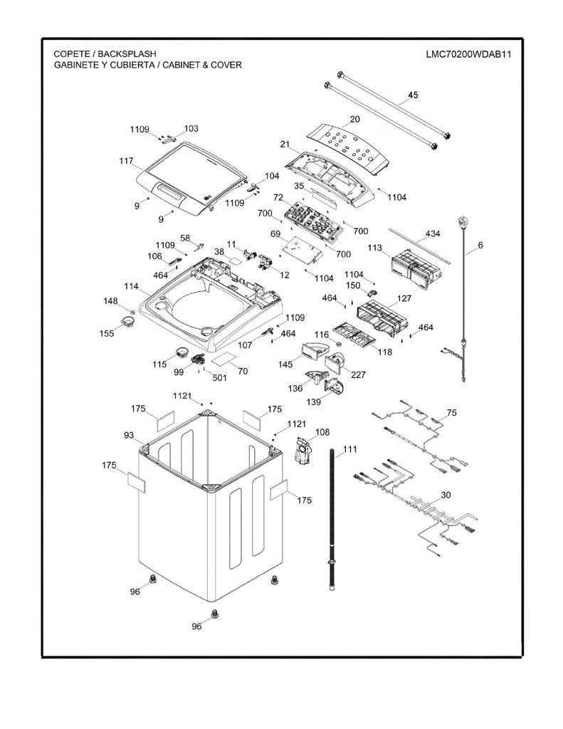 Placa y kit de interruptores Mabe Lavadora 233D3042G025 CKD30276 CKD3027