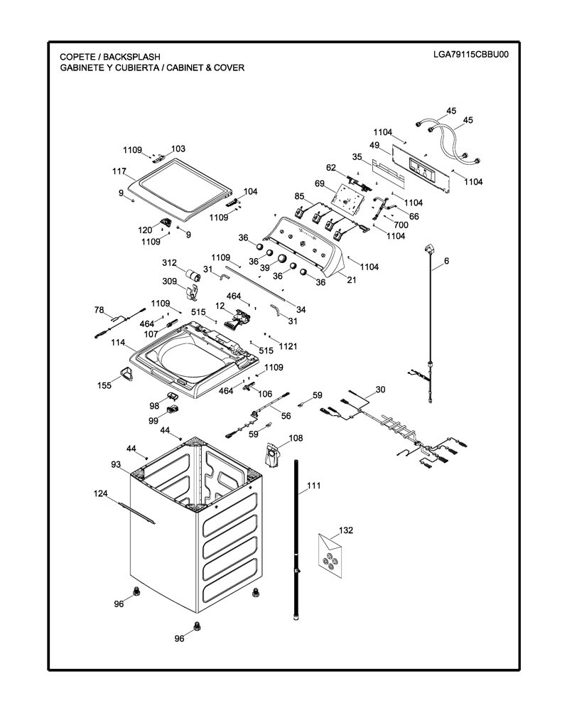 Placa de control para lavadora GE - Pieza original EMX1740P014R001 CKD30579 CKD3057