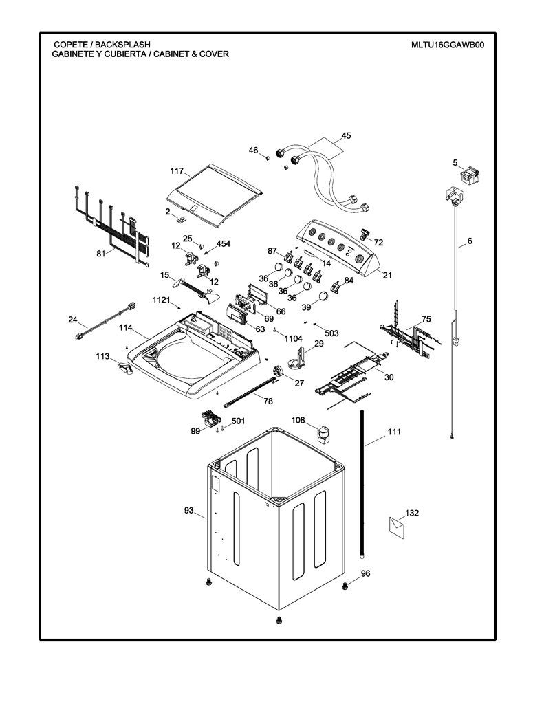Placa de Control Electrónica para Lavadora Mabe T11G10R09 CKD30580 CKD3058