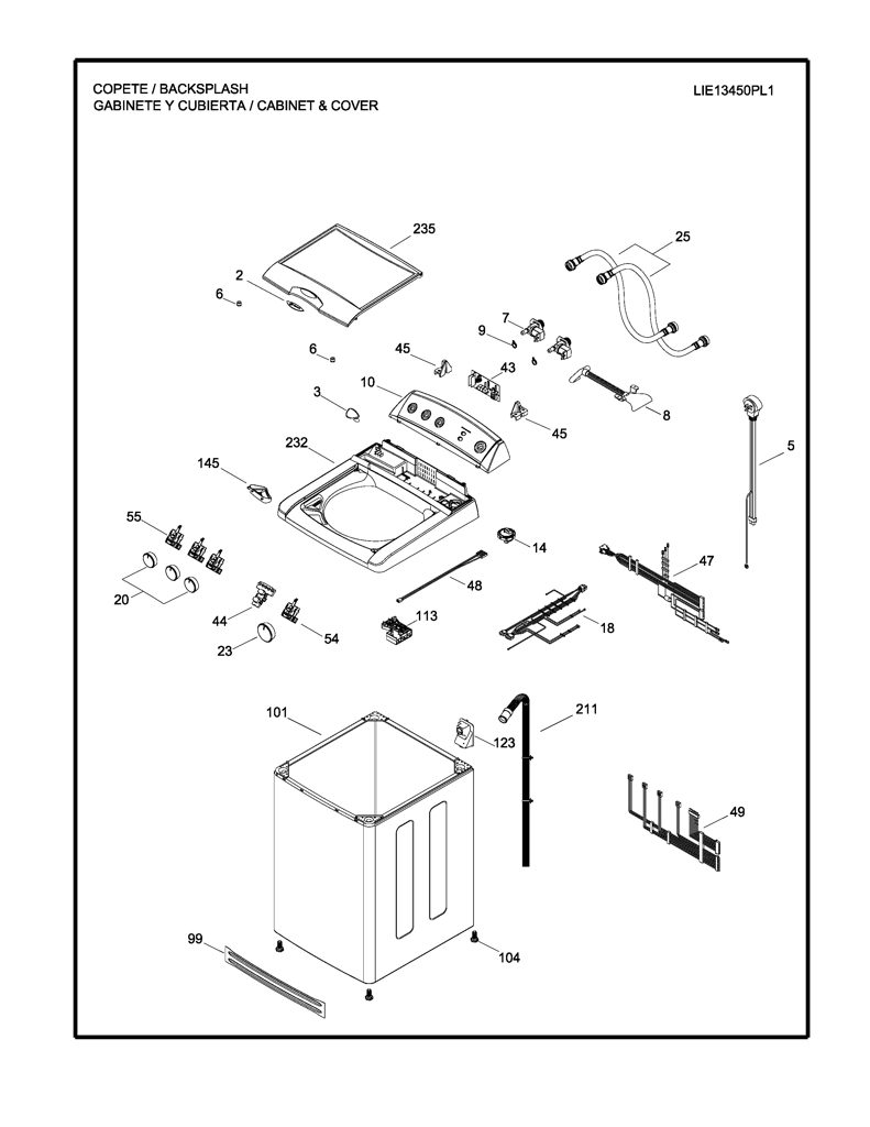 Placa de control para lavadora Mabe 189D3630G004 CKD30645 CKD3064
