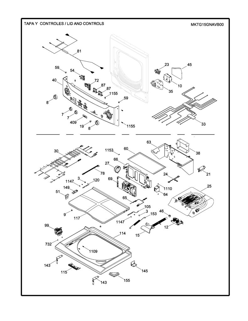 Panel de control y conjunto de transferencia de calor para lavadora Mabe 234D1181G013 CKD30651 CKD3065