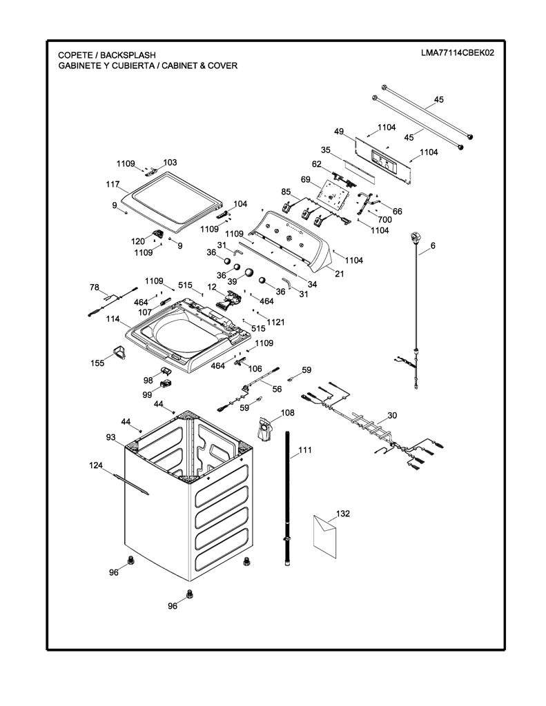 Placa de control y software para lavadora Mabe EMX1740P016R002 CKD30662 CKD3066