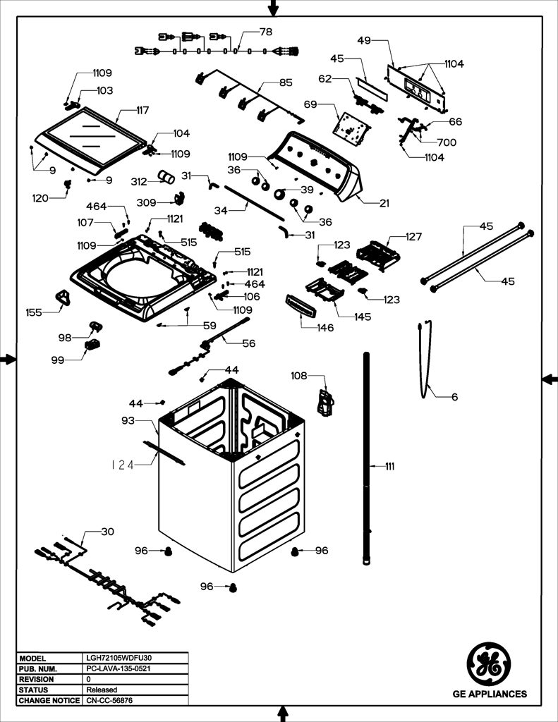 Placa y kit de interruptores para lavadora Mabe 233D3109G006 CKD30699 CKD3069