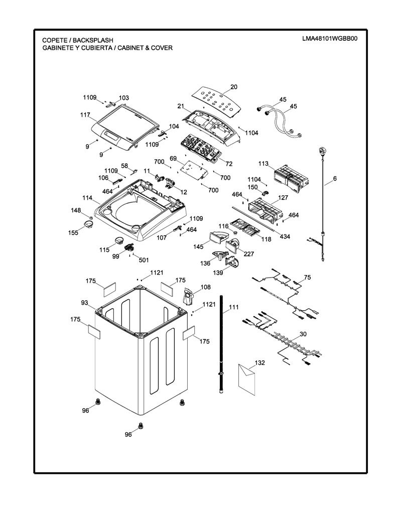 Placa de Control Lavadora Mabe WW01A00822 233D3152G044 CKD30787 CKD3078
