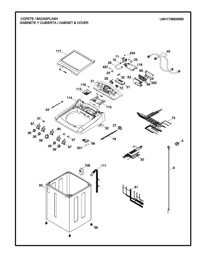 Tapa Lavadora Mabe - Reemplazo Original 189D3891P009 CKD30813 CKD3081