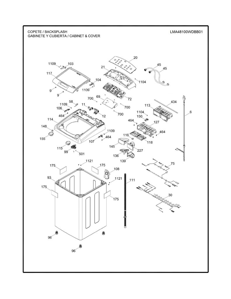 Kit de placa y interruptor para lavadora Mabe 233D3042G031 CKD30866 CKD3086
