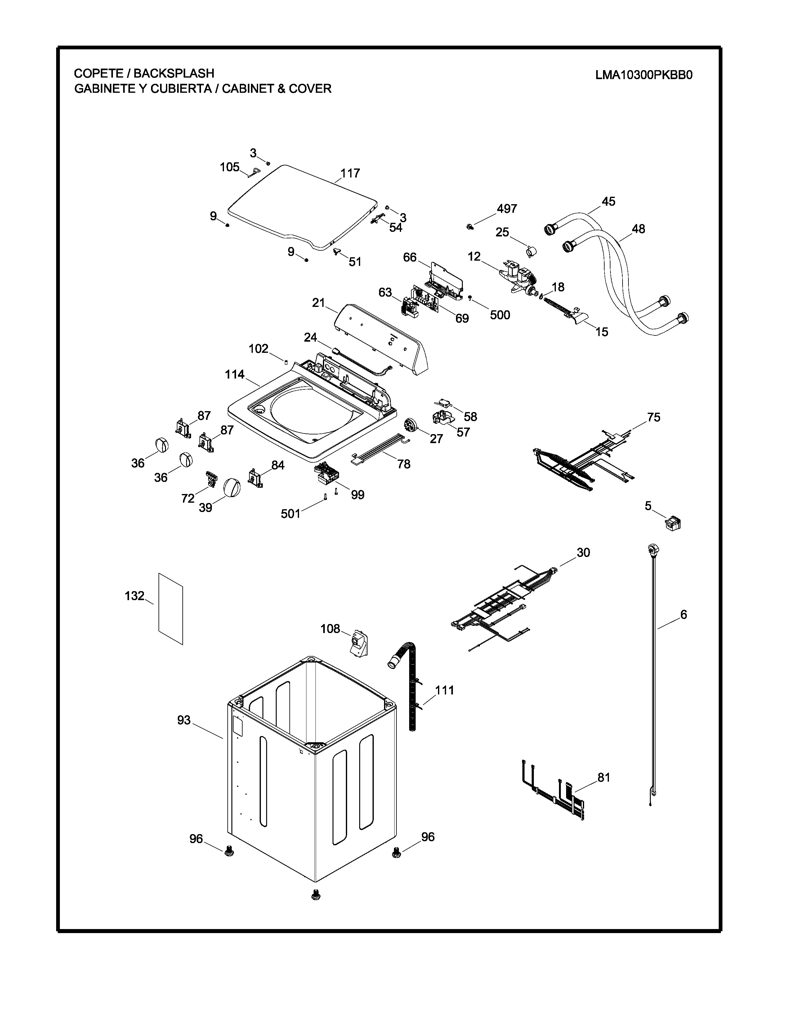 Kit de accesorios para lavadora Mabe 277B1111G001 CKD31038 CKD3103