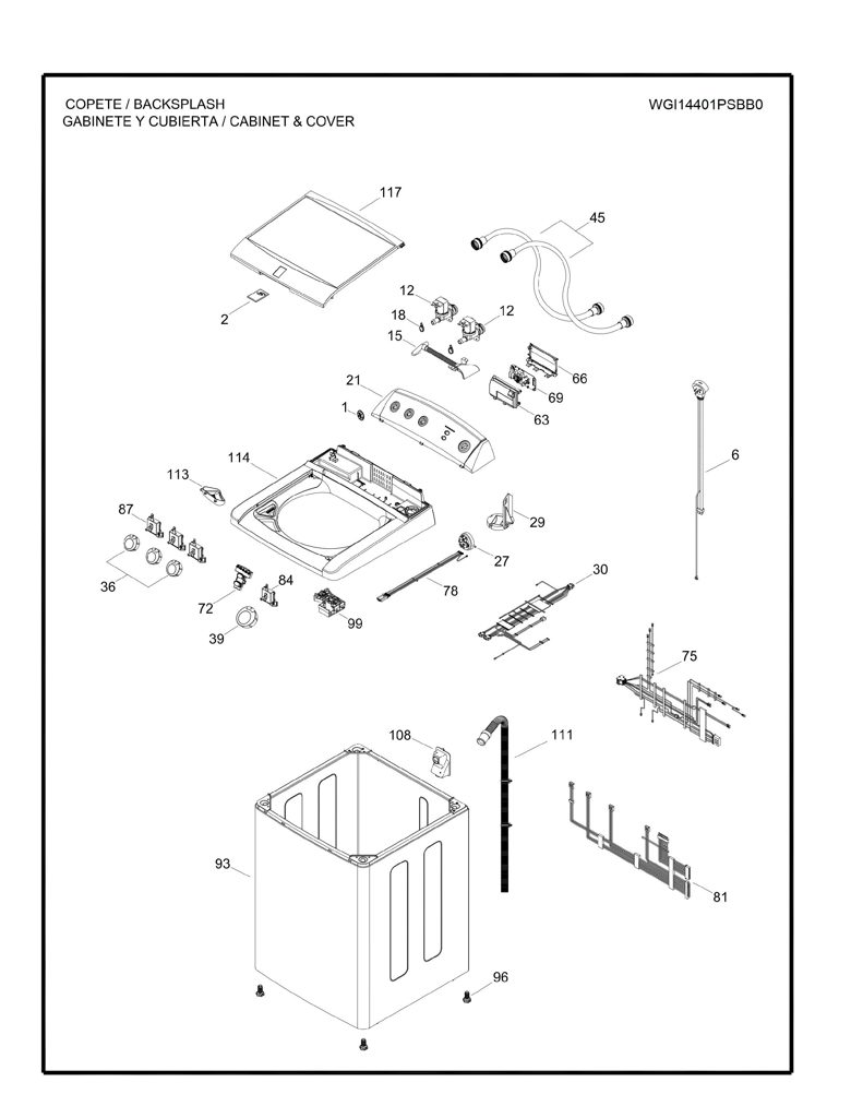Conjunto de cabezal de transferencia de calor para lavadora GE 189D4317G007 CKD31072 CKD3107
