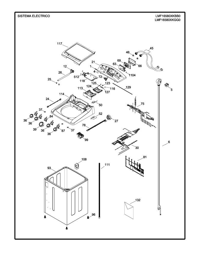 Panel Superior y Gráficos Aqua Gray para Lavadora Mabe 189D5010G028 CKD31280 CKD3128