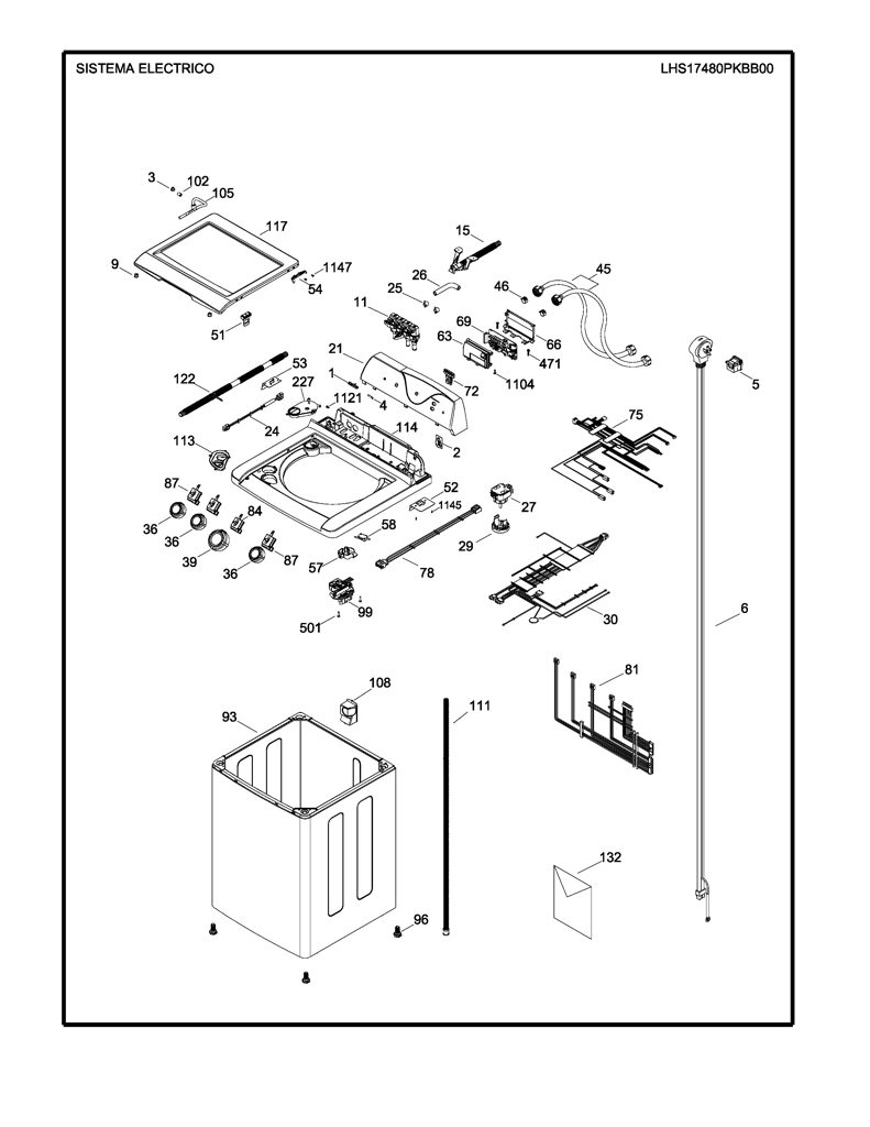Conjunto de Panel Superior y Gráficos para Lavadora Mabe - Pieza Genuina 189D3761G033 CKD31289 CKD3128