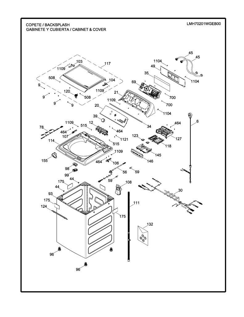 Placa de control y software para lavadora Mabe 233D2794G001 CKD31475 CKD3147