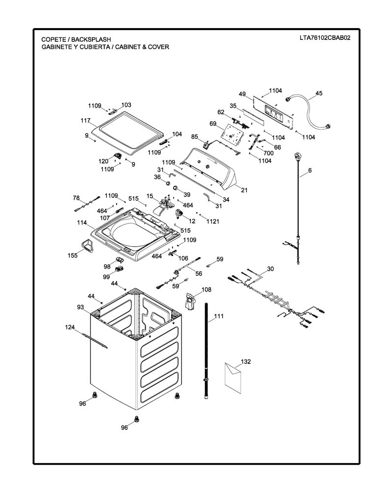 Etiqueta y Conjunto de Embellecedor para Lavadora Mabe - 233D2595G003 CKD31648 CKD3164