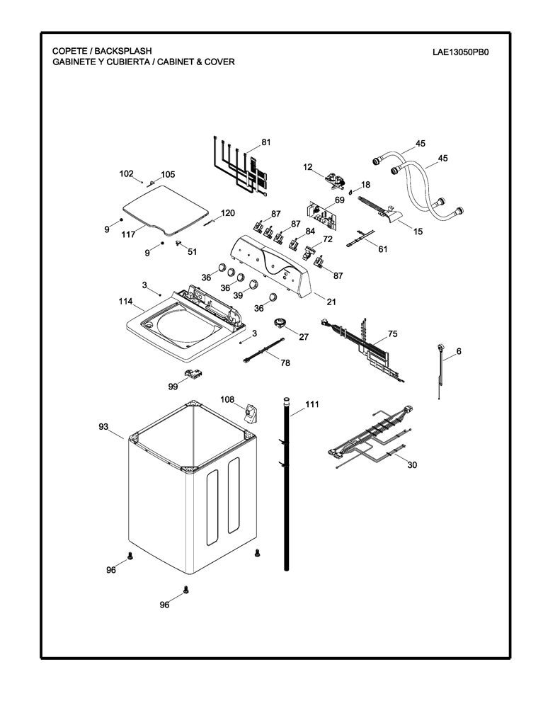 Ribete de transferencia de calor para lavadora Mabe 189D3761G021 CKD31852 CKD3185