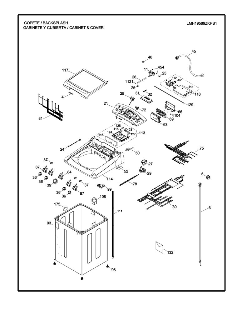 Máscara de transferencia de calor para lavadora Mabe - Pieza original 323B2559G005F CKD31877 CKD3187