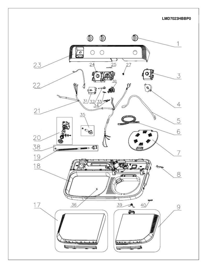Módulo de cables para lavadora Mabe 0030400942C CKD31932 CKD3193