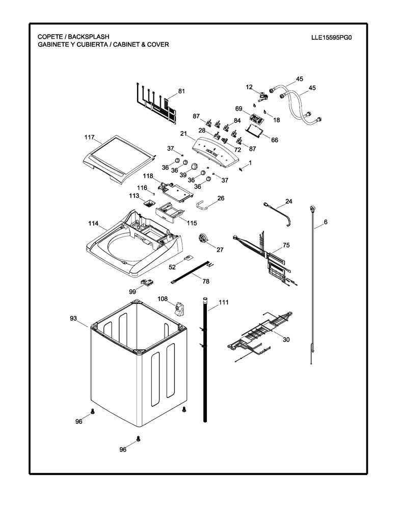 Copete de Transferencia de Calor para Lavadora Mabe 189D5010G005 CKD31938 CKD3193