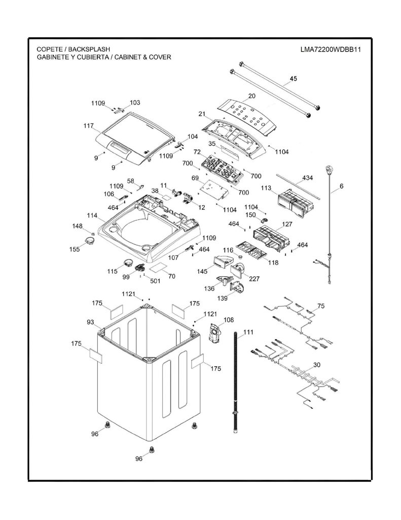 Lavadora Mabe IMD ASM WW01L01872 - Pieza Genuina 233D2986G003 CKD32051 CKD3205