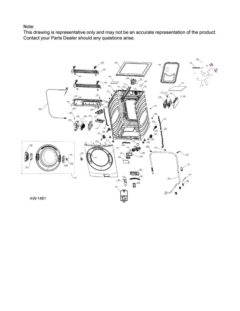 Ensamblaje de bisagra de puerta para lavadora GE 0020813995 CKD32064 CKD3206