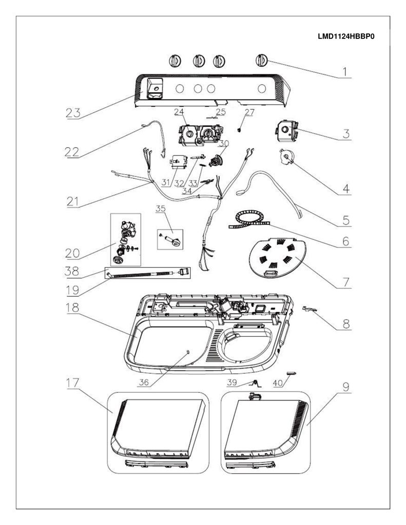 Panel de control impreso para lavadora Mabe 0030214504AJ CKD32070 CKD3207