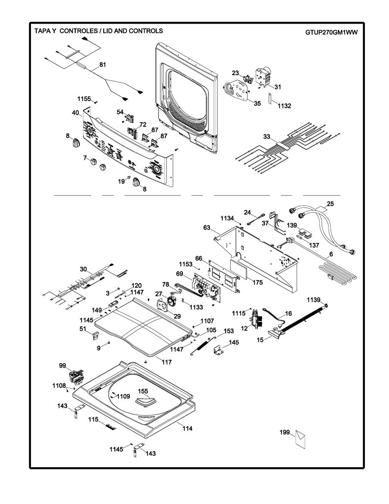 Ensamblaje de arnés de fusible Lavadora GE WW03F00145 234D1099G002 CKD32113 CKD3211