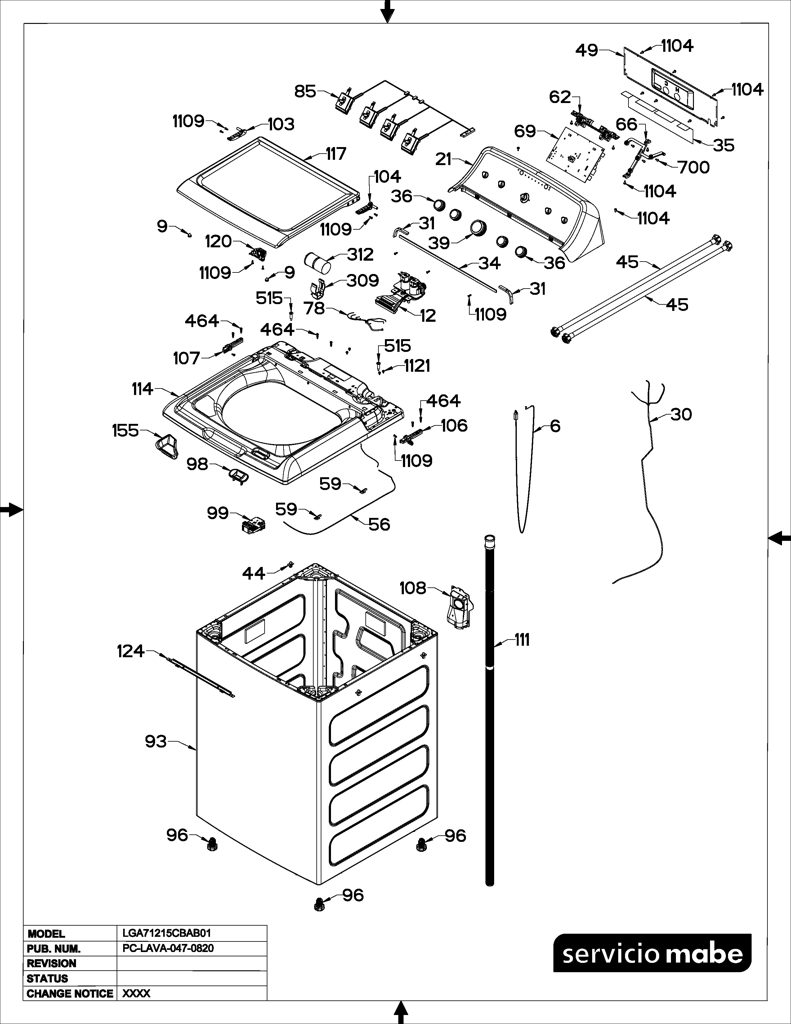 Placa de control para lavadora GE EMX1740P011R001 CKD32233 CKD3223