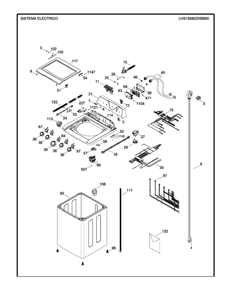 Conjunto de Panel Superior y Gráficos (Blanco) para Mabe 189D3761G032 CKD32267 CKD3226
