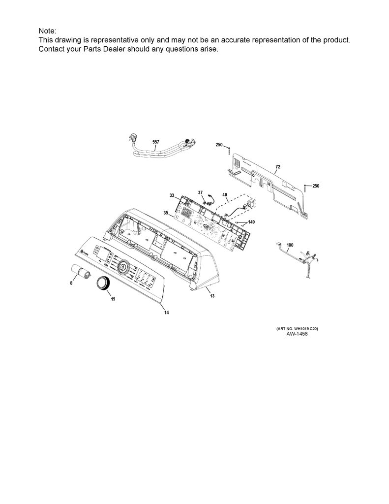 Perilla Selectora GE Washer WW01A01207 CKD32409 CKD3240