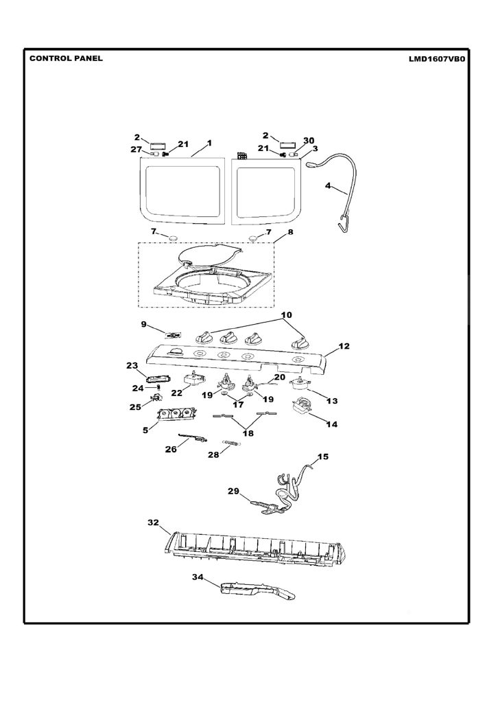 Soporte selector para lavadora Mabe 0030208761 CKD32456 CKD3245