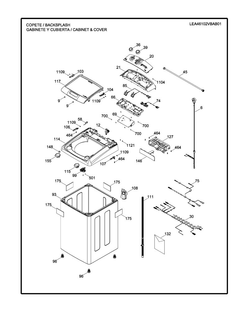 Placa de control para lavadora Mabe EMX1737P001R000 CKD32471 CKD3247