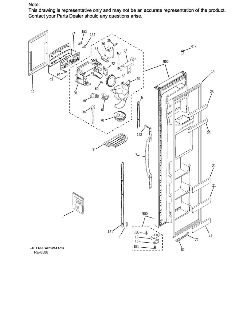Perno Bisagra Inferior Ajustable para Refrigerador GE 203C5128P004 CKD32992 CKD3299